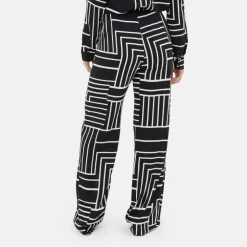 Printed Wide Leg Crepe Trouser