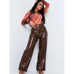 PU Wide Leg Trousers