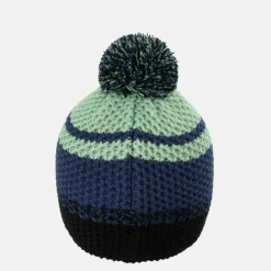 Raise Striped Pom-Pom Acrylic Beanie
