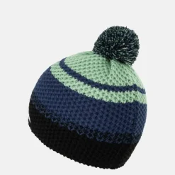Raise Striped Pom-Pom Acrylic Beanie