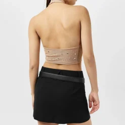 Rhinestone Embellished Halter Top