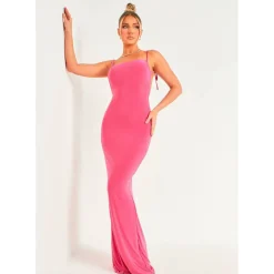 Ruched Bum Backless Maxi Dress