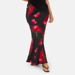 Satin Bias Cut Maxi Skirt