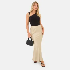 Satin Bias Cut Maxi Skirt