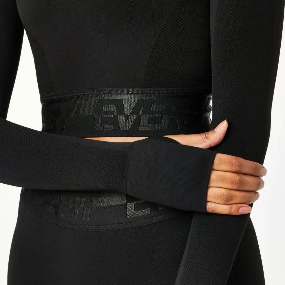Seamless Long Sleeve Crop Top Womens