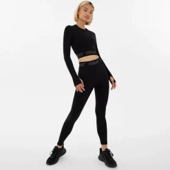Seamless Long Sleeve Crop Top Womens
