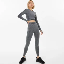 Seamless Long Sleeve Crop Top Womens