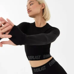 Seamless Long Sleeve Crop Top Womens