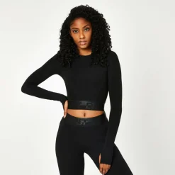 Seamless Long Sleeve Crop Top Womens
