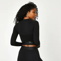 Seamless Long Sleeve Crop Top Womens