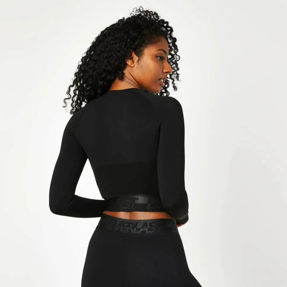 Seamless Long Sleeve Crop Top Womens
