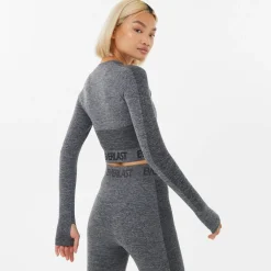 Seamless Long Sleeve Crop Top Womens