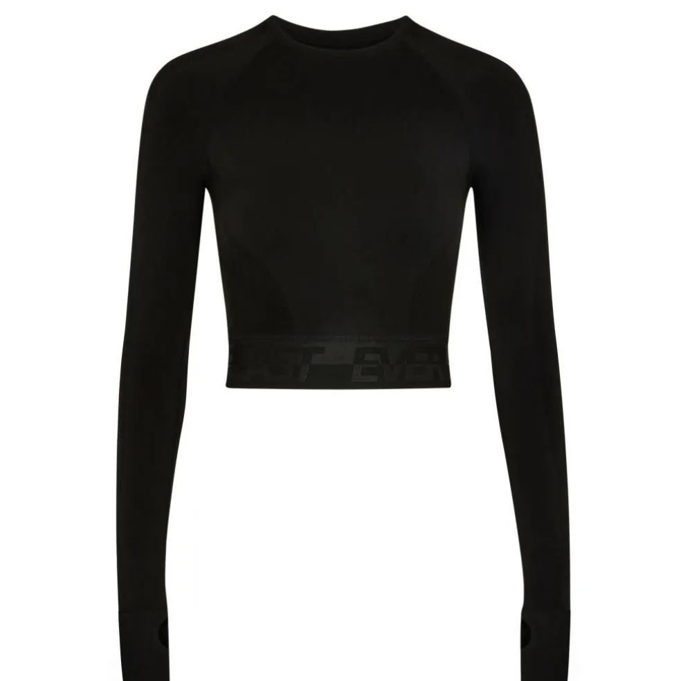 Seamless Long Sleeve Crop Top Womens