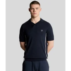 Seam Tipped Knitted Polo Shirt