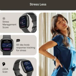 Sense 2 Health and Fitness Smartwatch with built-in GPS advanced health features up to 6 days batt