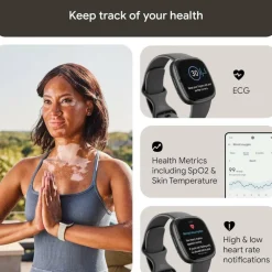 Sense 2 Health and Fitness Smartwatch with built-in GPS advanced health features up to 6 days batt