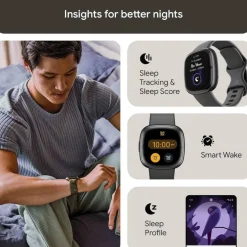 Sense 2 Health and Fitness Smartwatch with built-in GPS advanced health features up to 6 days batt