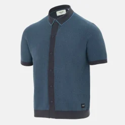Short Sleeve Knit Polo Shirts Cardigan