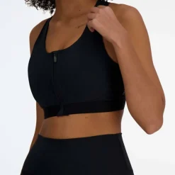 Sleek Medium Support Pocket Zip Front Sports Bra