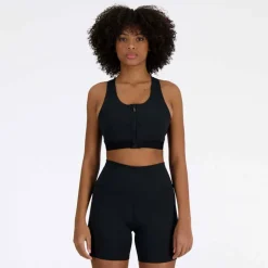 Sleek Medium Support Pocket Zip Front Sports Bra