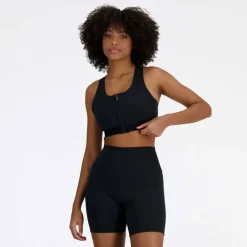 Sleek Medium Support Pocket Zip Front Sports Bra