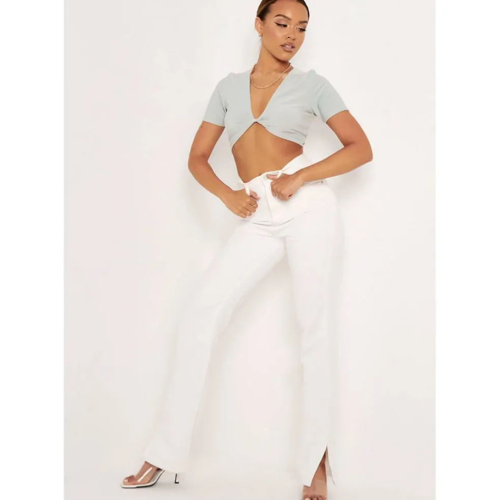 Slinky Twist Front Crop Top