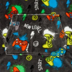 Snuggle Hoodie Game Pattern Junior Boys