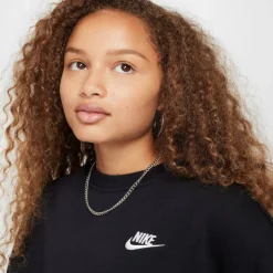 Sportswear Club Fleece Big Kids' (Girls') Boxy Crewneck Sweatshirt