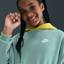 Sportswear Club Fleece Big Kids' (Girls') Boxy Crewneck Sweatshirt