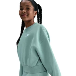 Sportswear Club Fleece Big Kids' (Girls') Boxy Crewneck Sweatshirt