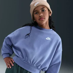 Sportswear Club Fleece Big Kids' (Girls') Boxy Crewneck Sweatshirt