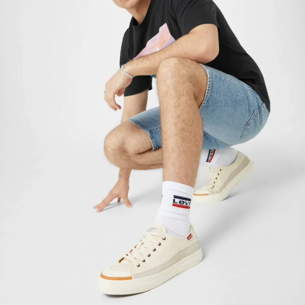 Square Canvas Low Trainers Mens