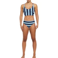 Statement Stripe Mid Waist Bikini Bottom