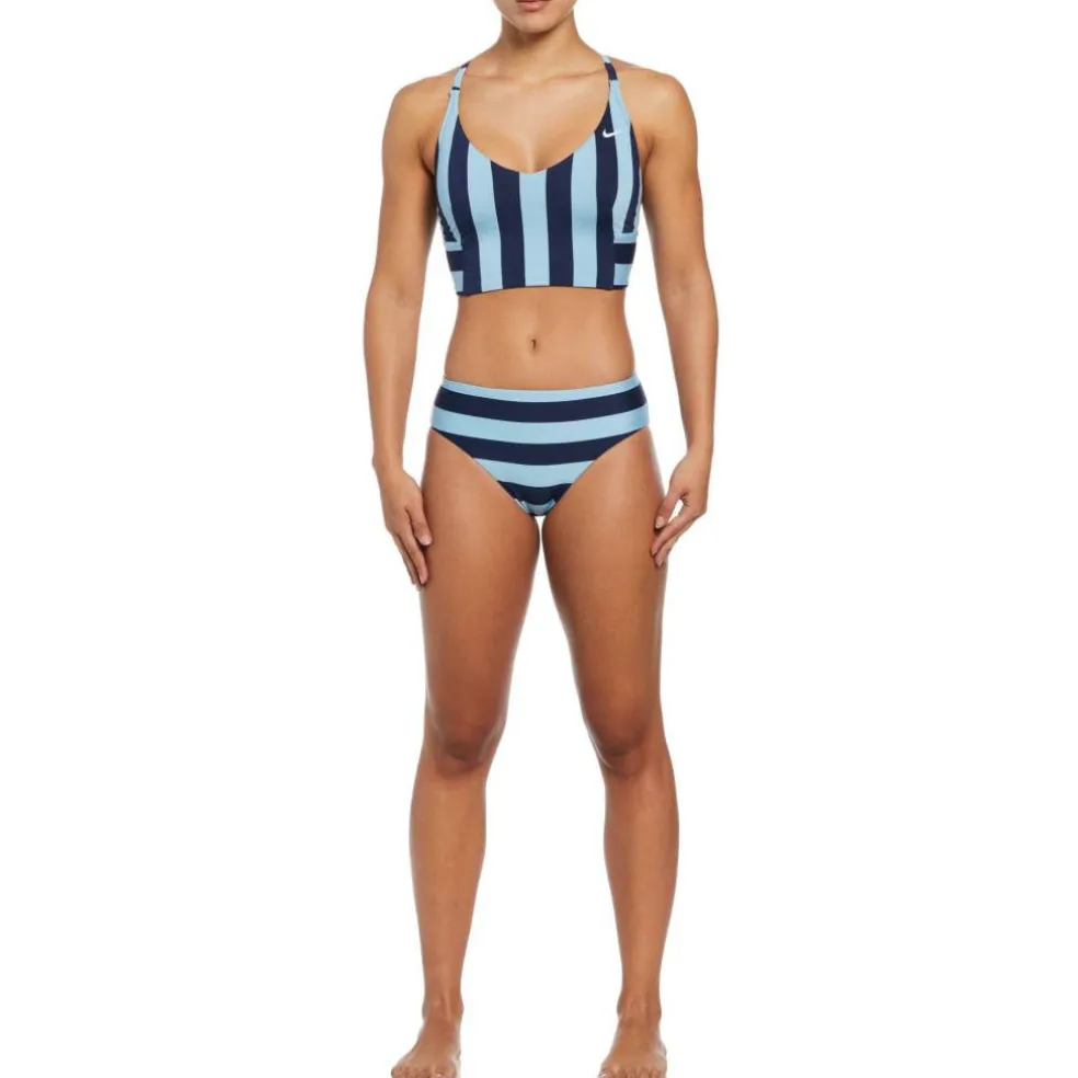 Statement Stripe Mid Waist Bikini Bottom