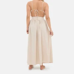 Strappy Linen Blend Maxi Dress