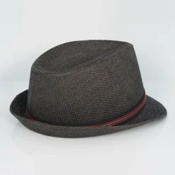 Straw Trilby Hat with Contrast Tape Detail