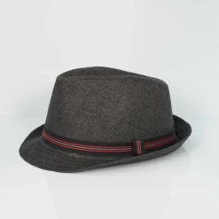 Straw Trilby Hat with Contrast Tape Detail