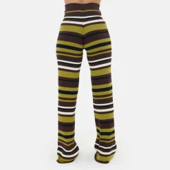 Striped Knitted Wide Leg Trouser