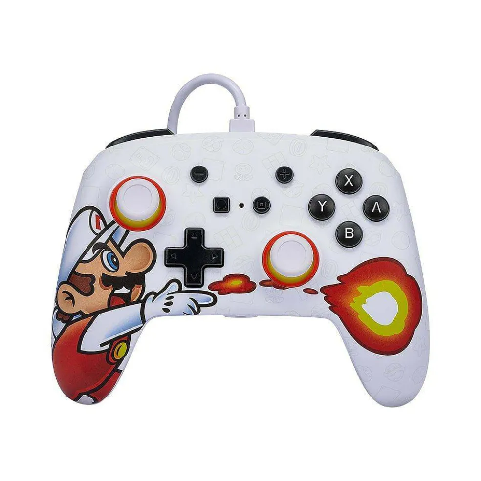 Switch Enhanced Wired Controller - Fireball Mario