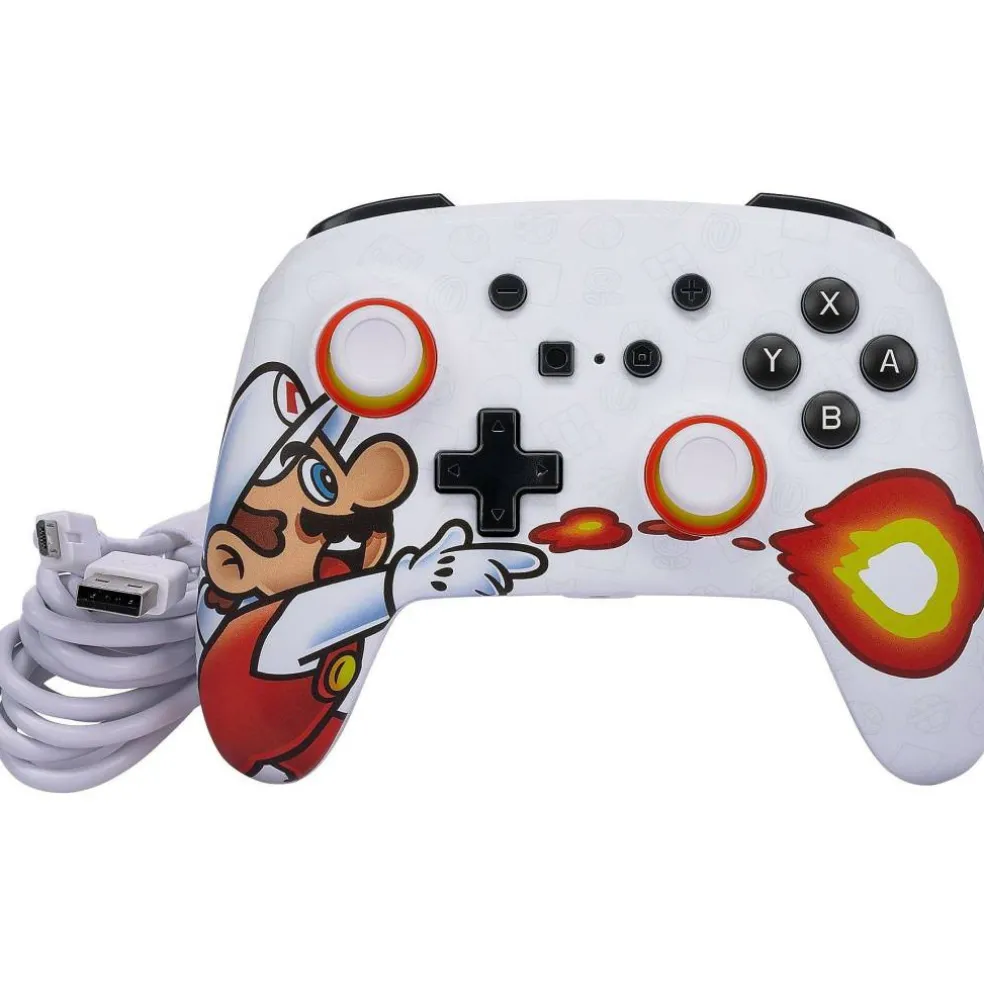 Switch Enhanced Wired Controller - Fireball Mario
