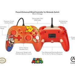 Switch Enhanced Wired Controller – Mario Vintage