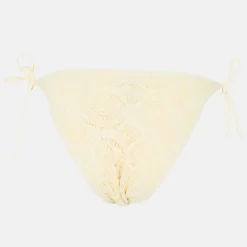 Tie Bikini Bottoms with Crochet Overlay