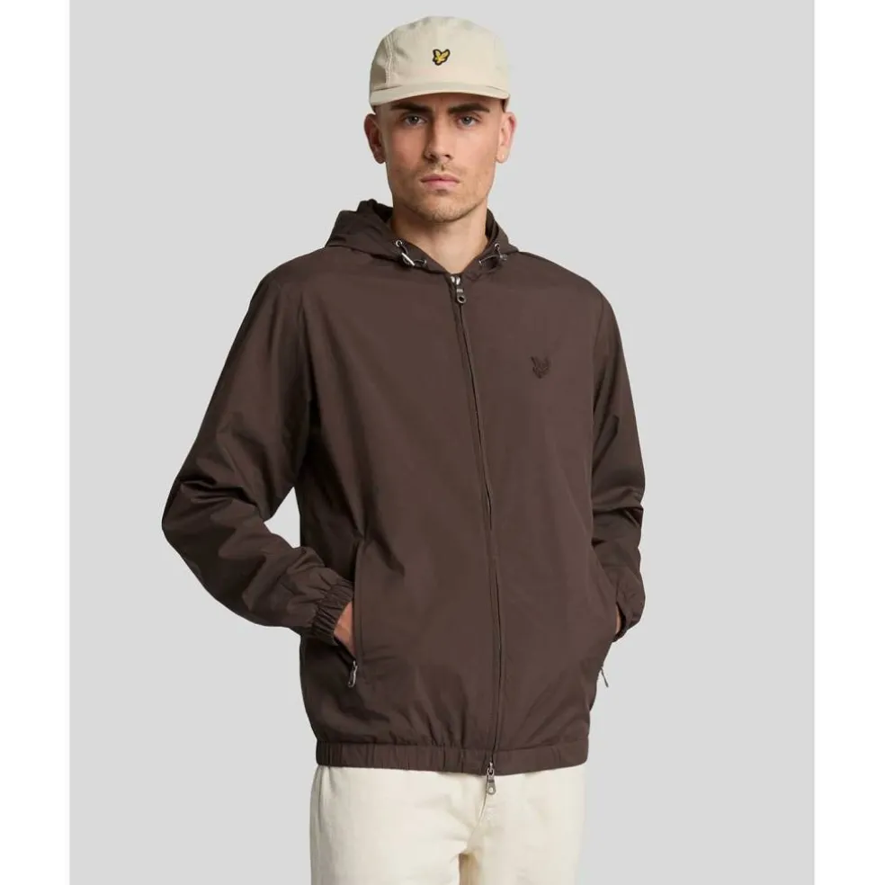 Tonal Eagle Hooded Bomber Jacket