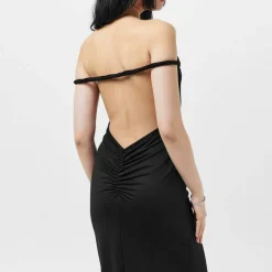 Twist Back Slinky Maxi Dress Womens