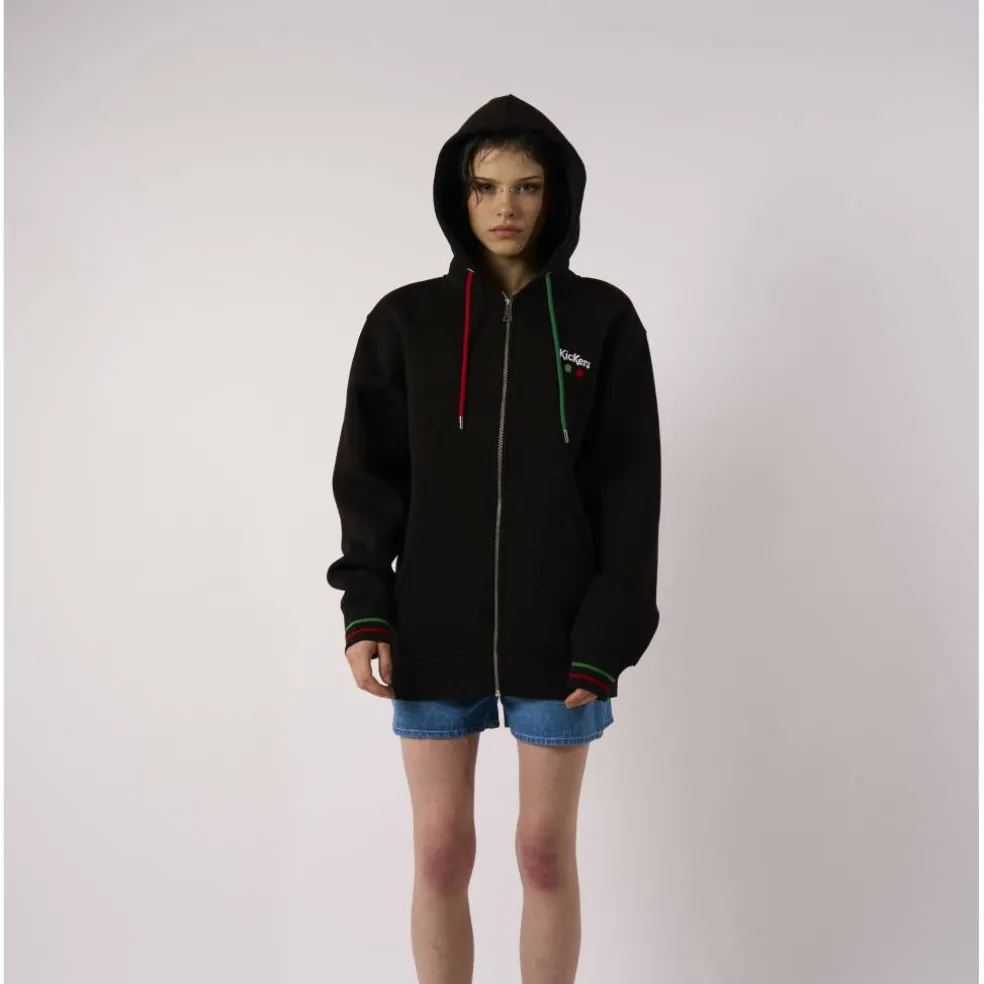 Unisex Classic Zip Thru High Neck Sweat Full Zip Knitted Top