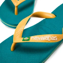 Unisex Kids' Brasil Logo Vibe Green Flip Flops