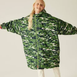 Unisex Kids Fleece Lined Oversized Fit Waterproof Robe