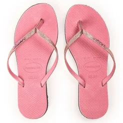 Unisex Kids Glitter Velvet Rose Flip Flops