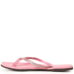 Unisex Kids Glitter Velvet Rose Flip Flops