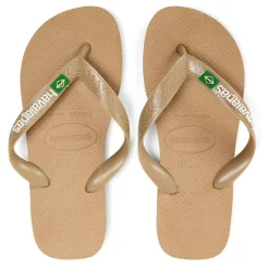 Unisex Kids Hav Brasil Logo Rose Gold Flip Flops